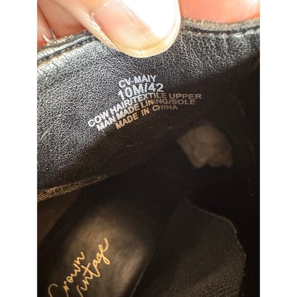 Crown Vintage May Cow Hair Leopard Cheetah Chunky Heel Pull on Bootie Sz 10 - Picture 7 of 8